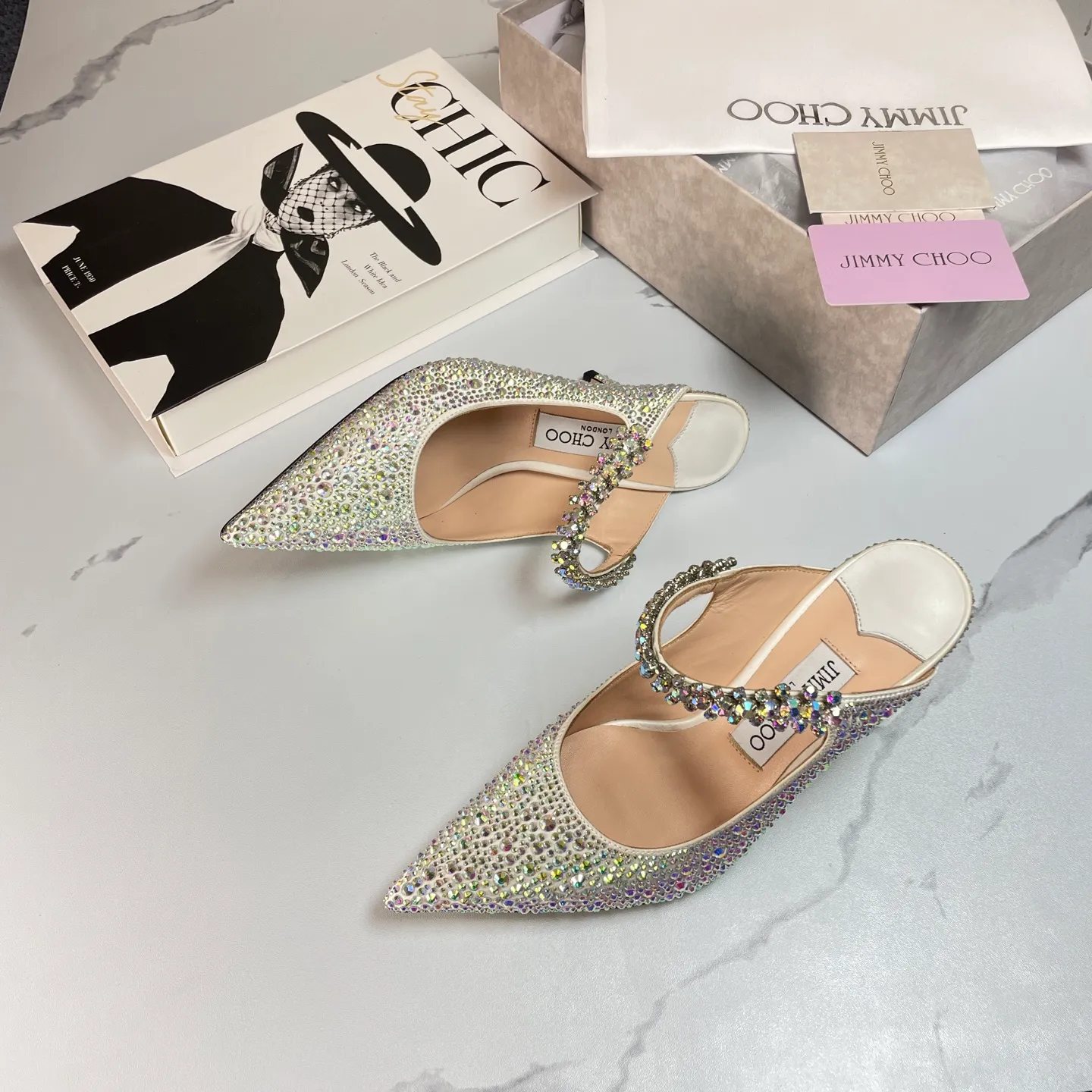 👟👟Ex-factory price 680👟👟 Jimmy Choo BING 65 diamond high heels 35-40 (41 42 43 customized)